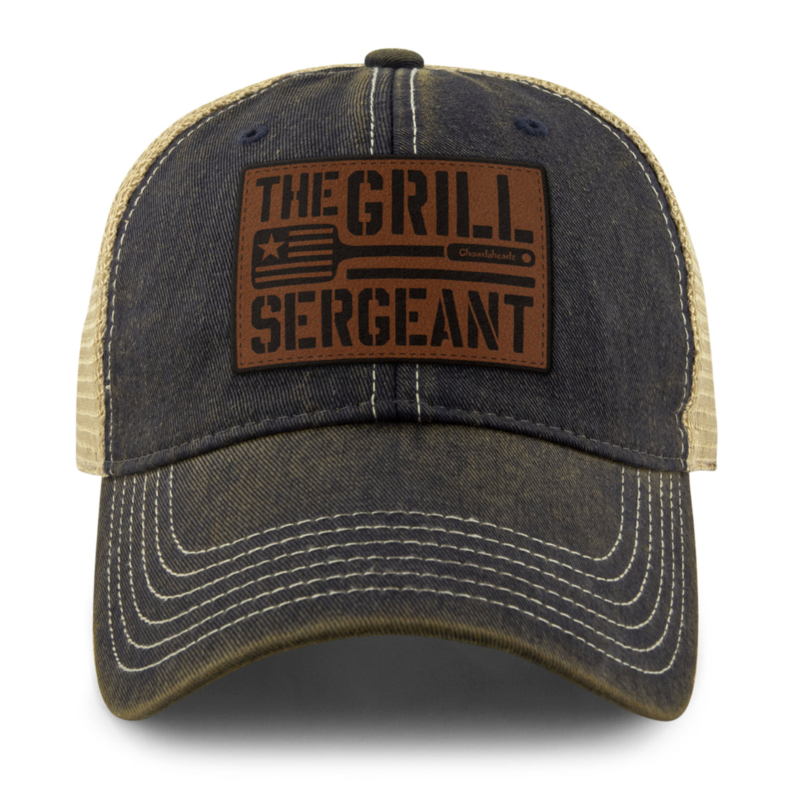 The Grill Sergeant Leather Patch Dirty Water Trucker - Chowdaheadz