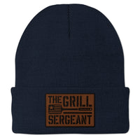 The Grill Sergeant Leather Patch Cuff Knit - Chowdaheadz