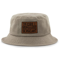 The Grill Sergeant Leather Patch Bucket Hat - Chowdaheadz