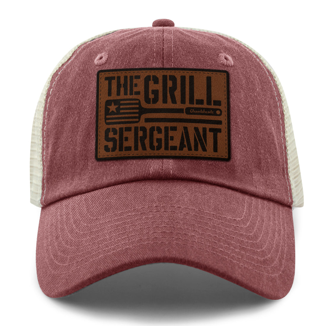 The Grill Sergeant Leather Patch Relaxed Trucker - Chowdaheadz