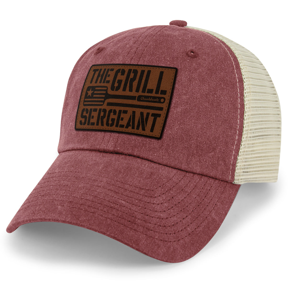 The Grill Sergeant Leather Patch Relaxed Trucker - Chowdaheadz