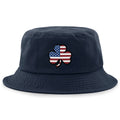 Shamrock Stars & Stripes bucket hat with shamrock-on-flag embroidery — Boston Irish bucket hat