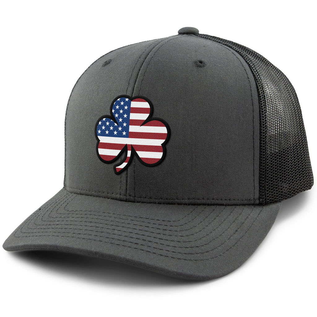 Shamrock Stars & Stripes classic snapback trucker with shamrock-on-flag patch — Irish American snapback