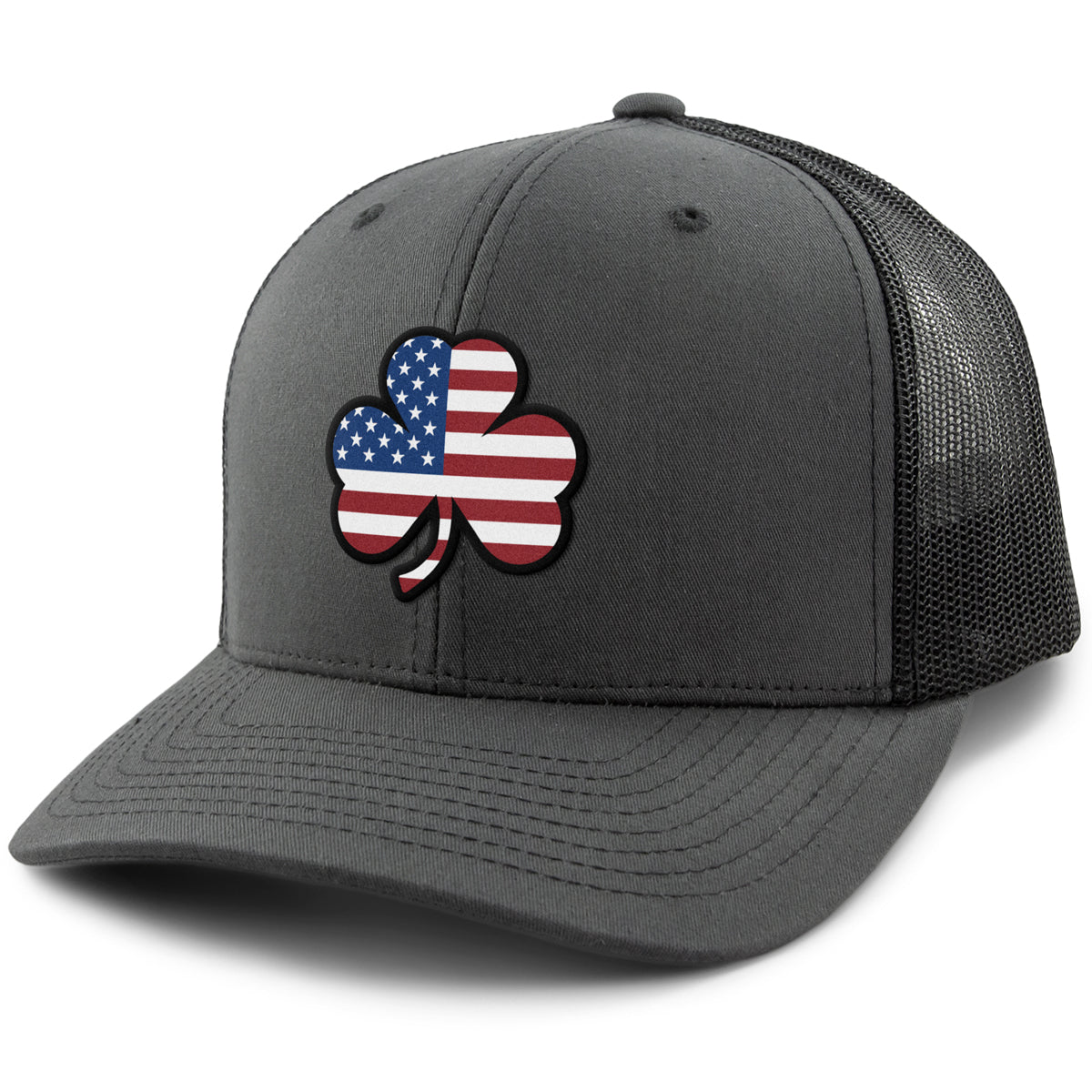 Shamrock Stars & Stripes classic snapback trucker with shamrock-on-flag patch — Irish American snapback