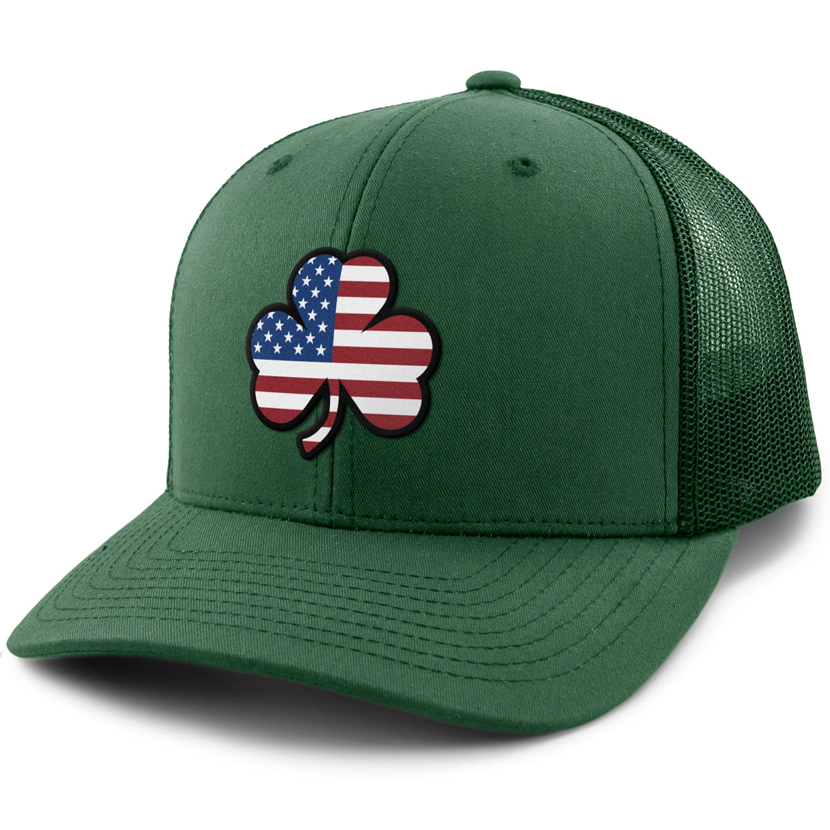 Shamrock Stars & Stripes snapback trucker in alternate colorway — Irish American trucker hat gift