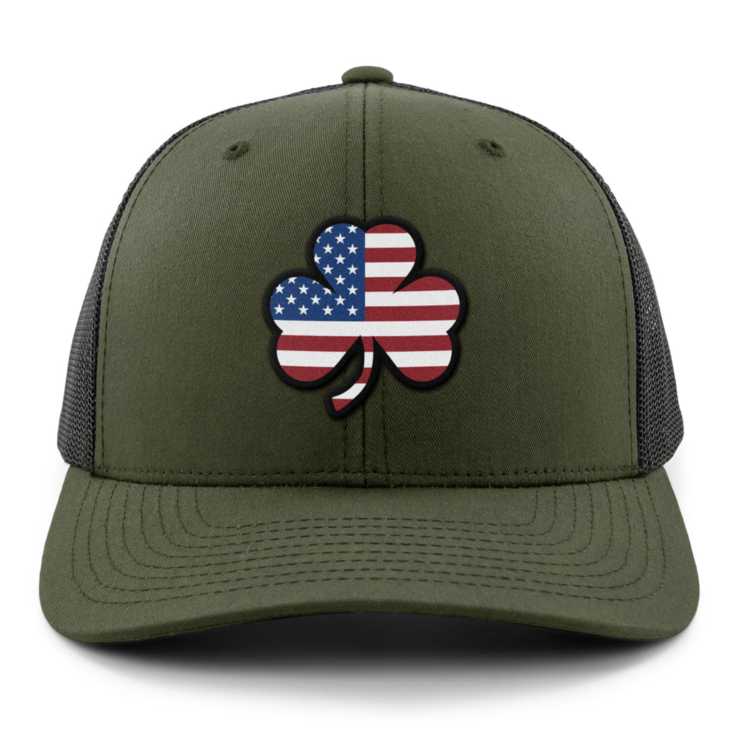 Shamrock Stars & Stripes snapback trucker in alternate colorway — Irish American trucker hat gift