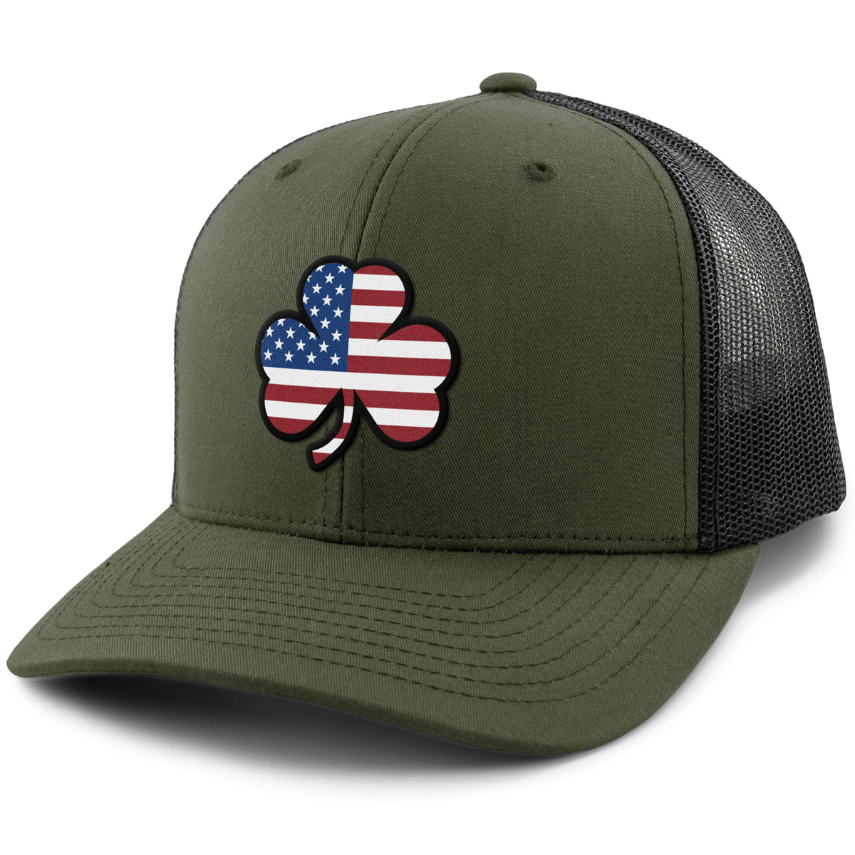 Shamrock Stars & Stripes snapback trucker in alternate colorway — Irish American trucker hat gift