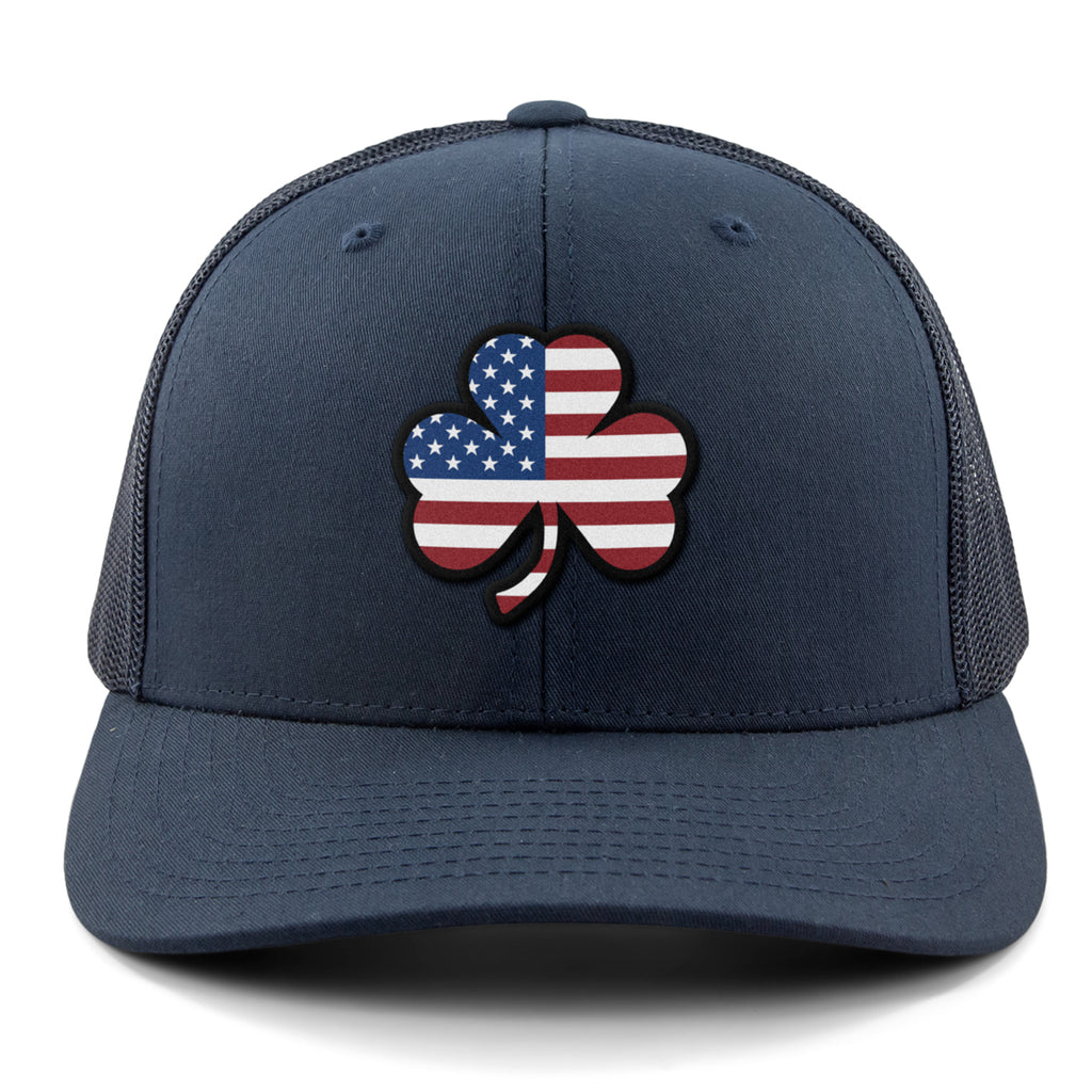 Shamrock Stars & Stripes snapback trucker in alternate colorway — Irish American trucker hat gift