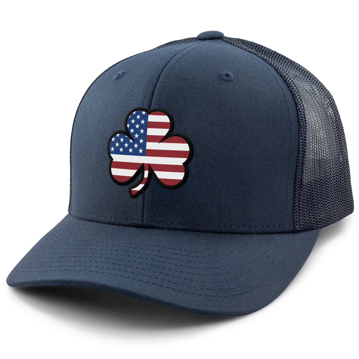 Shamrock Stars & Stripes snapback trucker in alternate colorway — Irish American trucker hat gift
