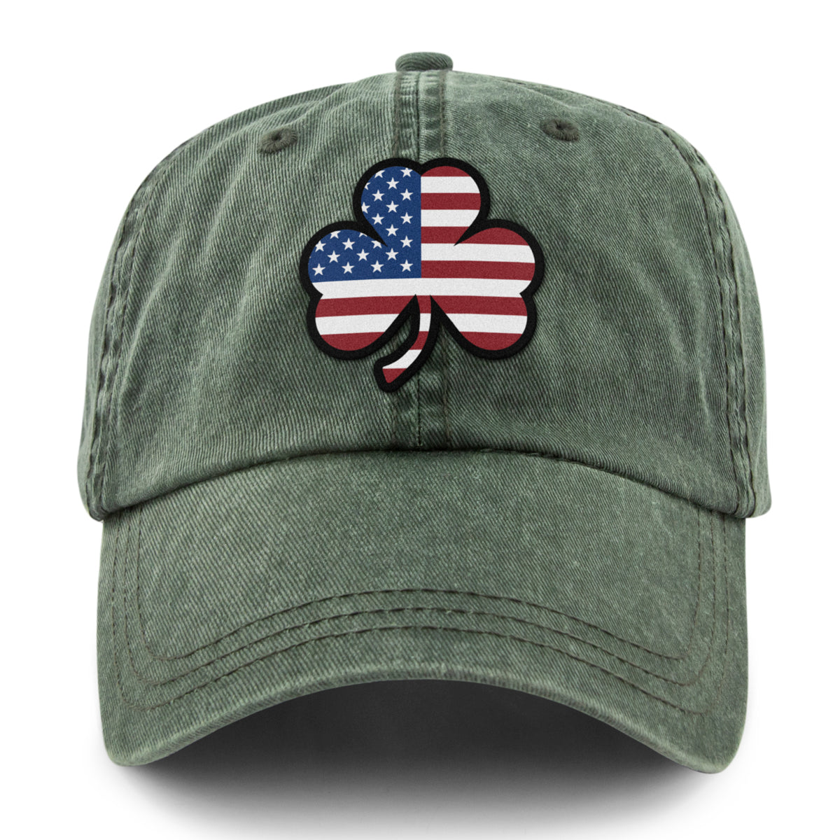 Shamrock Stars & Stripes washed dad hat in alternate colorway — Irish American washed gift hat
