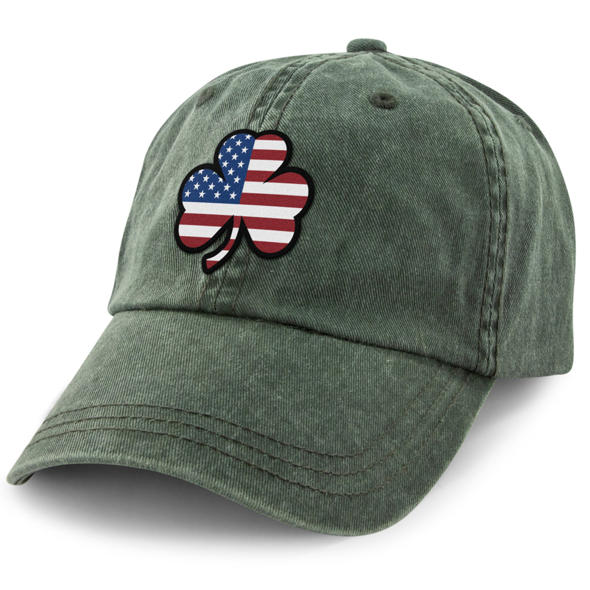 Shamrock Stars & Stripes Washed Dad Hat - Chowdaheadz