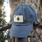 Vintage Maine Flag Washed Dad Hat - Chowdaheadz