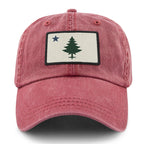 Vintage Maine Flag Washed Dad Hat - Chowdaheadz
