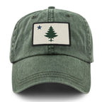 Vintage Maine Flag Washed Dad Hat - Chowdaheadz