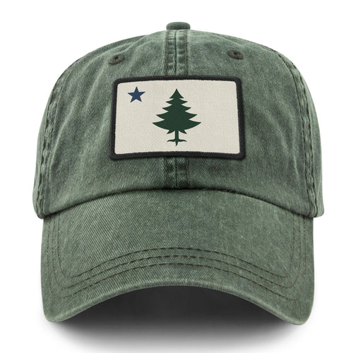 Vintage Maine Flag Washed Dad Hat - Chowdaheadz
