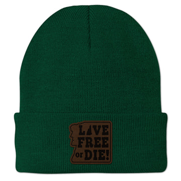 Live Free or Die Leather Patch Cuff Knit - Chowdaheadz