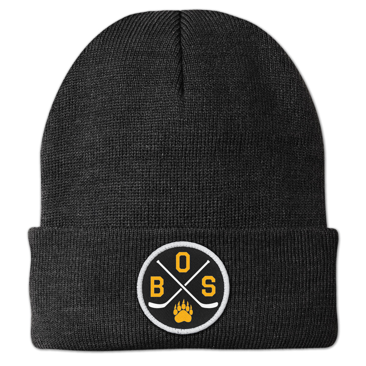 BOS Hockey Emblem Patch Cuff Knit - Chowdaheadz