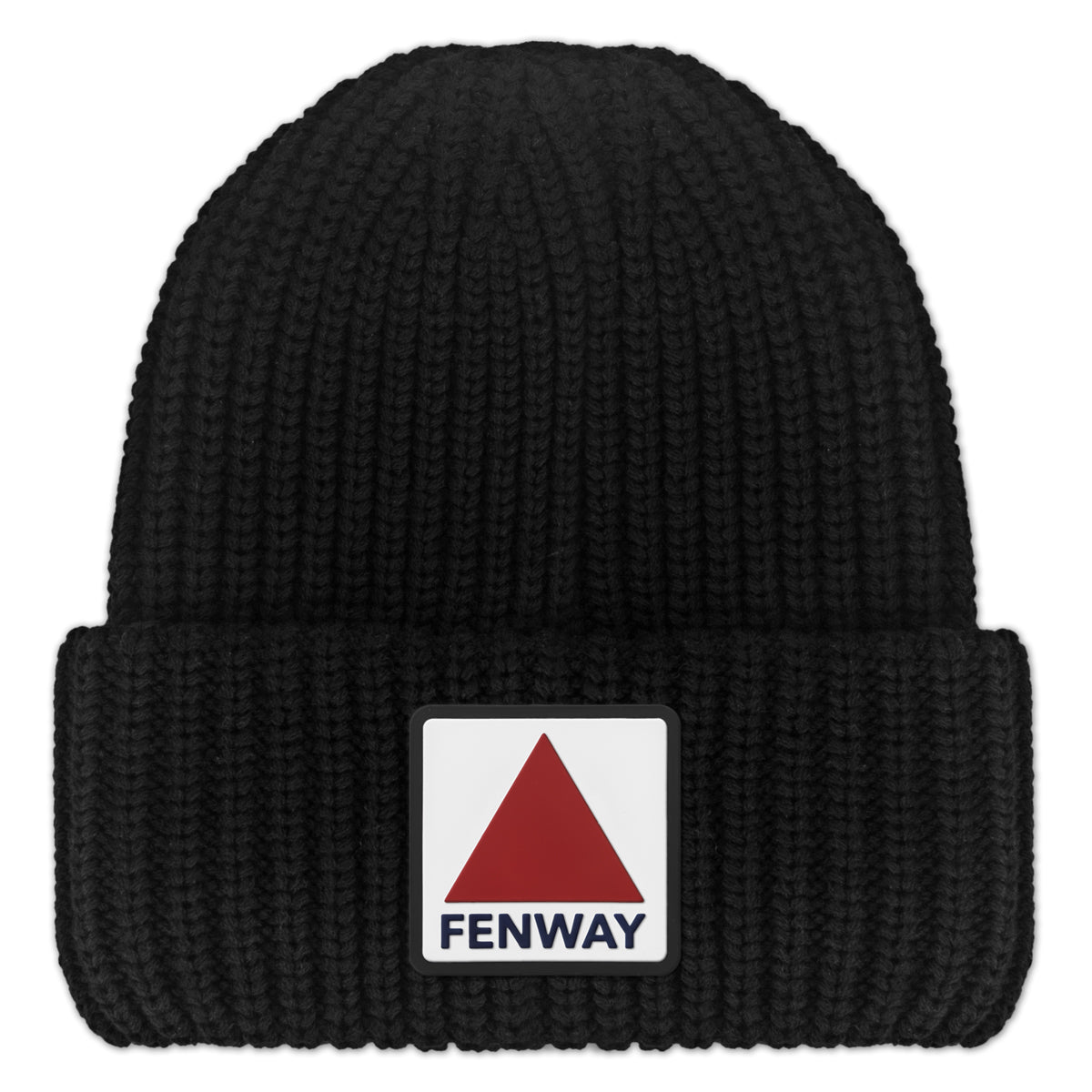 Fenway Sign PVC Patch Chunky Knit Winter Hat