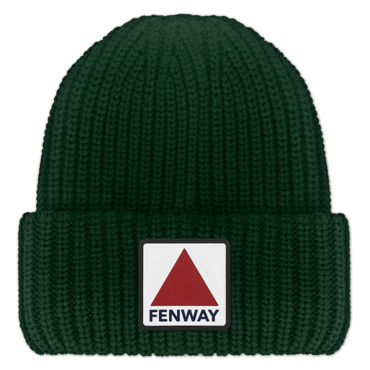 Fenway Sign PVC Patch Chunky Knit Winter Hat
