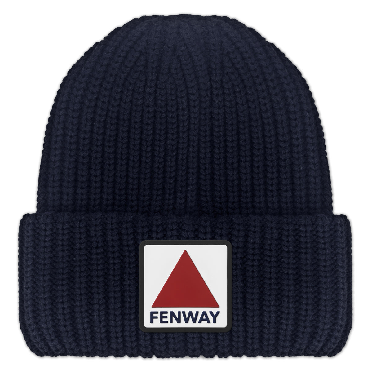 Fenway Sign PVC Patch Chunky Knit Winter Hat - Chowdaheadz