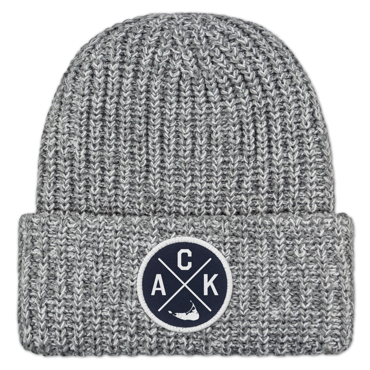 Nantucket ACK Emblem Chunky Knit Winter Hat - Chowdaheadz
