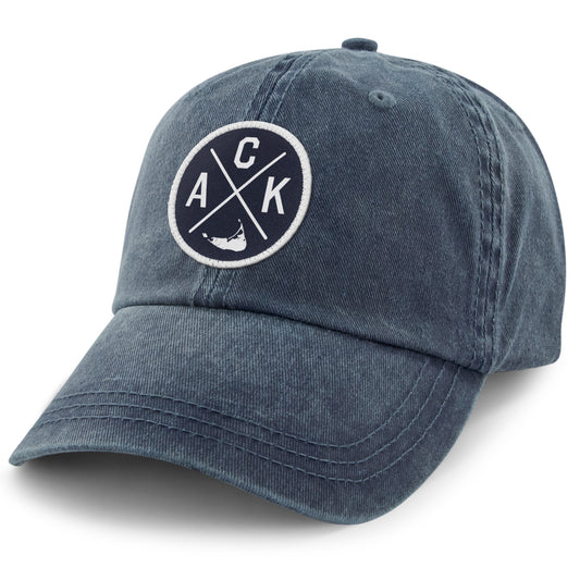 Nantucket ACK Emblem Washed Dad Hat - Chowdaheadz