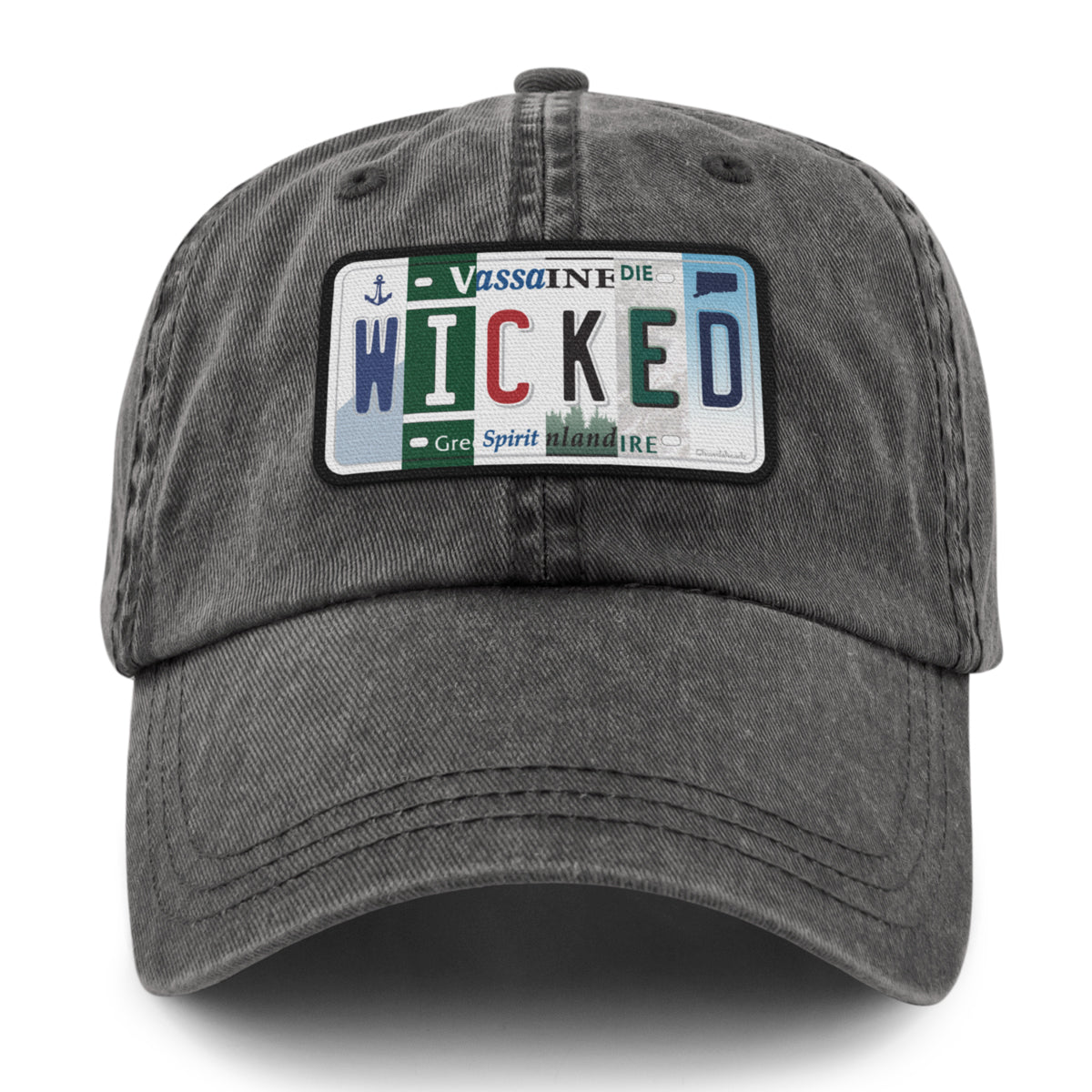 Wicked License Plate Washed Dad Hat - Chowdaheadz