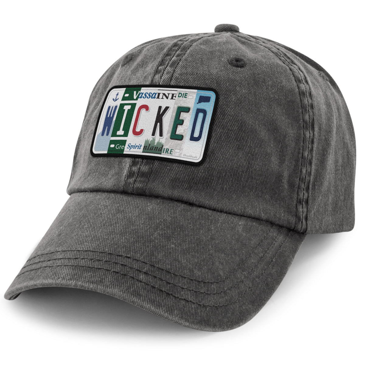 Wicked License Plate Washed Dad Hat - Chowdaheadz
