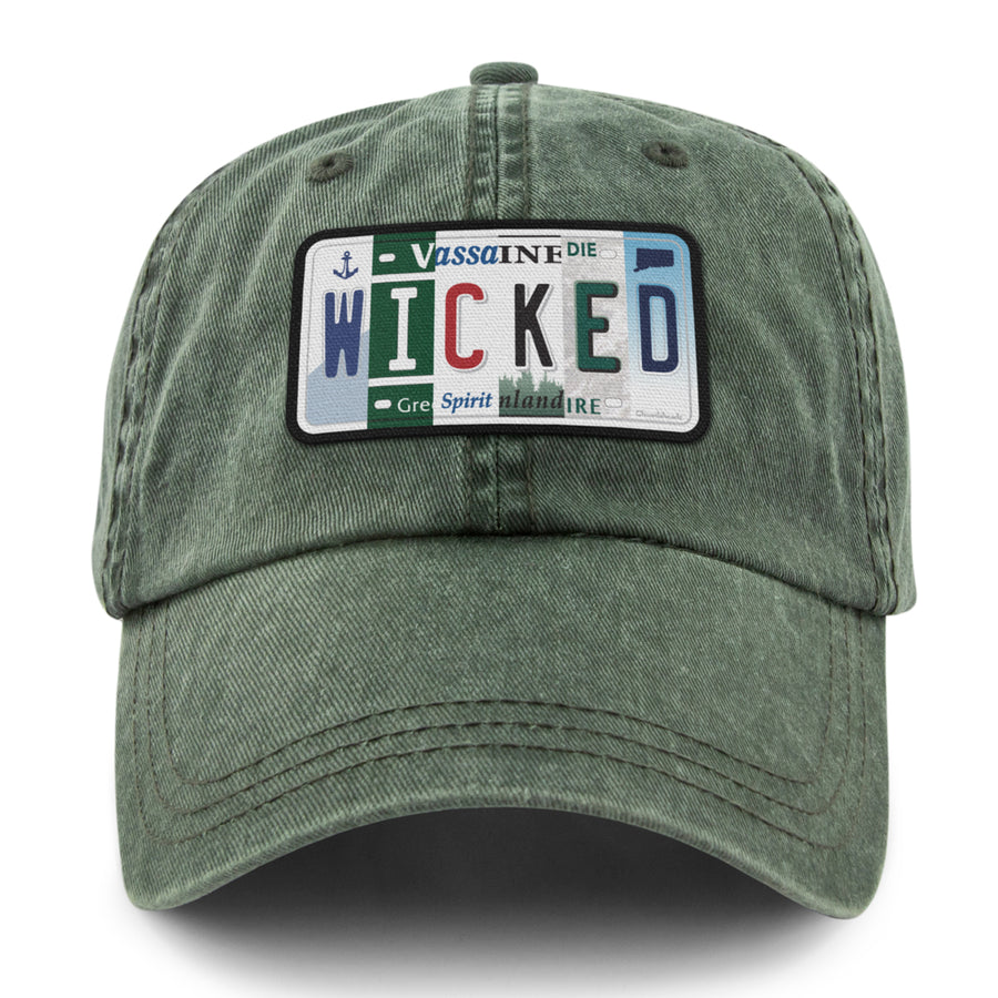 Wicked License Plate Washed Dad Hat - Chowdaheadz