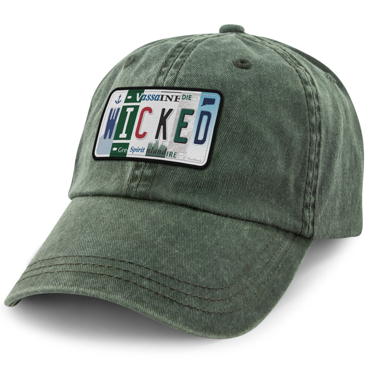 Wicked License Plate Washed Dad Hat - Chowdaheadz