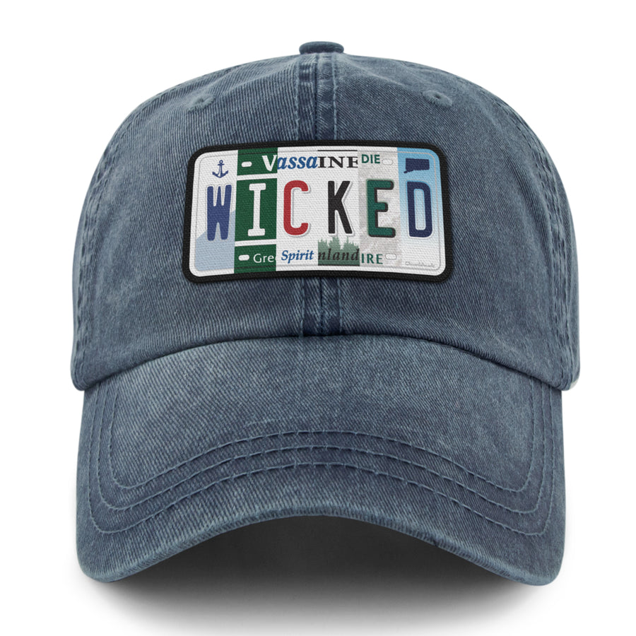 Wicked License Plate Washed Dad Hat - Chowdaheadz