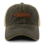 Rainbow Trout Leather Patch Dirty Water Trucker - Chowdaheadz