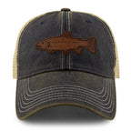 Rainbow Trout Leather Patch Dirty Water Trucker - Chowdaheadz