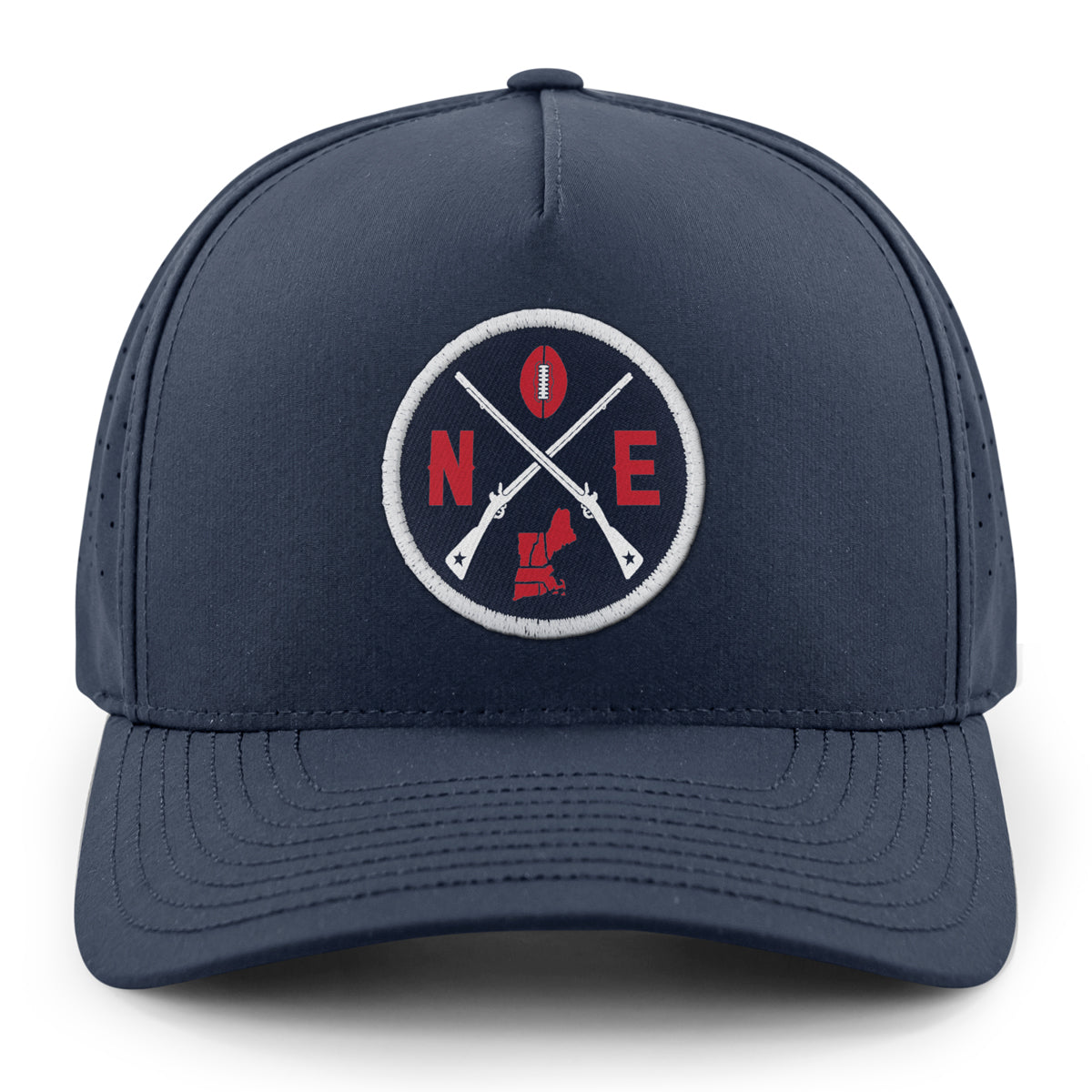 New England Circle Football Emblem Performance Hat - Chowdaheadz