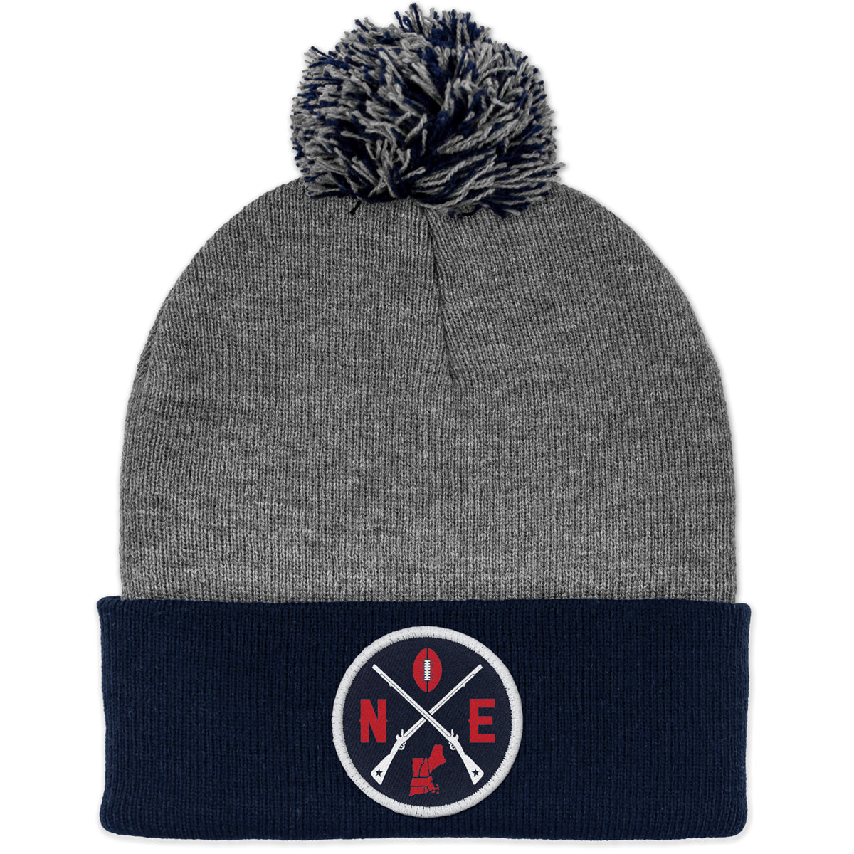 New England Emblem Twill Patch Two Tone Knit