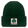 Boston Shamrock Printed Patch Chunky Knit Winter Hat - Chowdaheadz