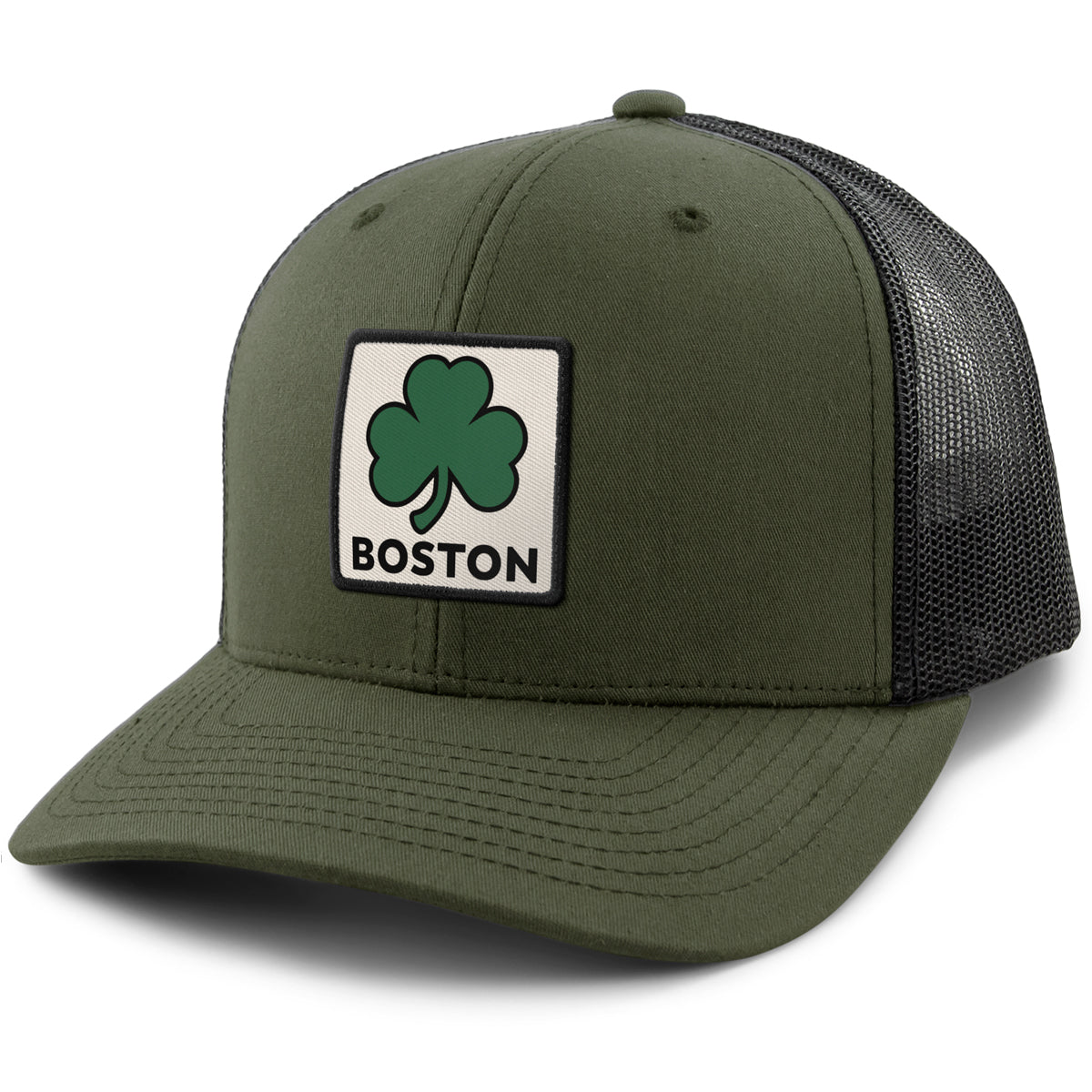 Boston Shamrock Printed Patch Classic Snapback Trucker - Chowdaheadz