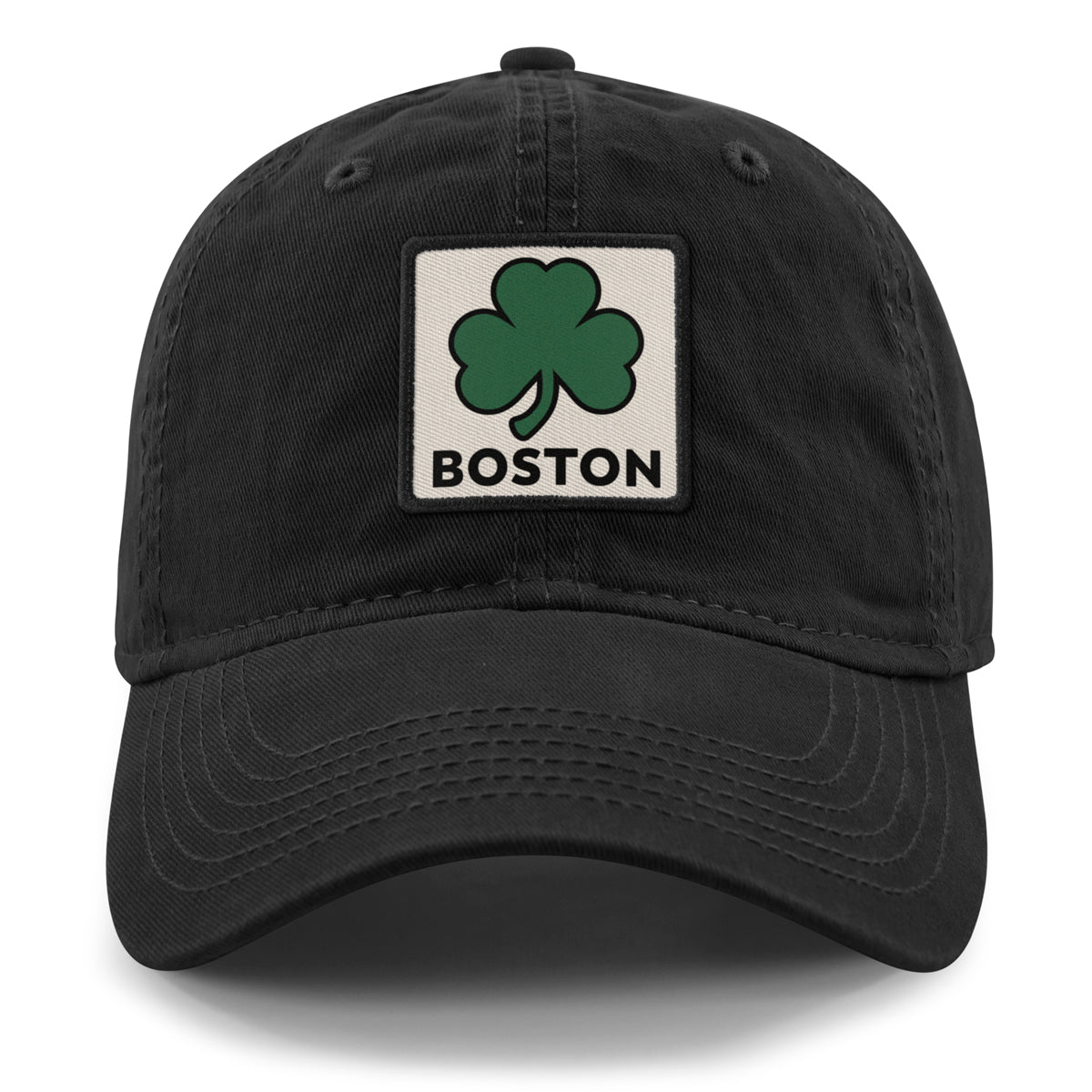 Boston Shamrock Printed Patch Dad Hat - Chowdaheadz