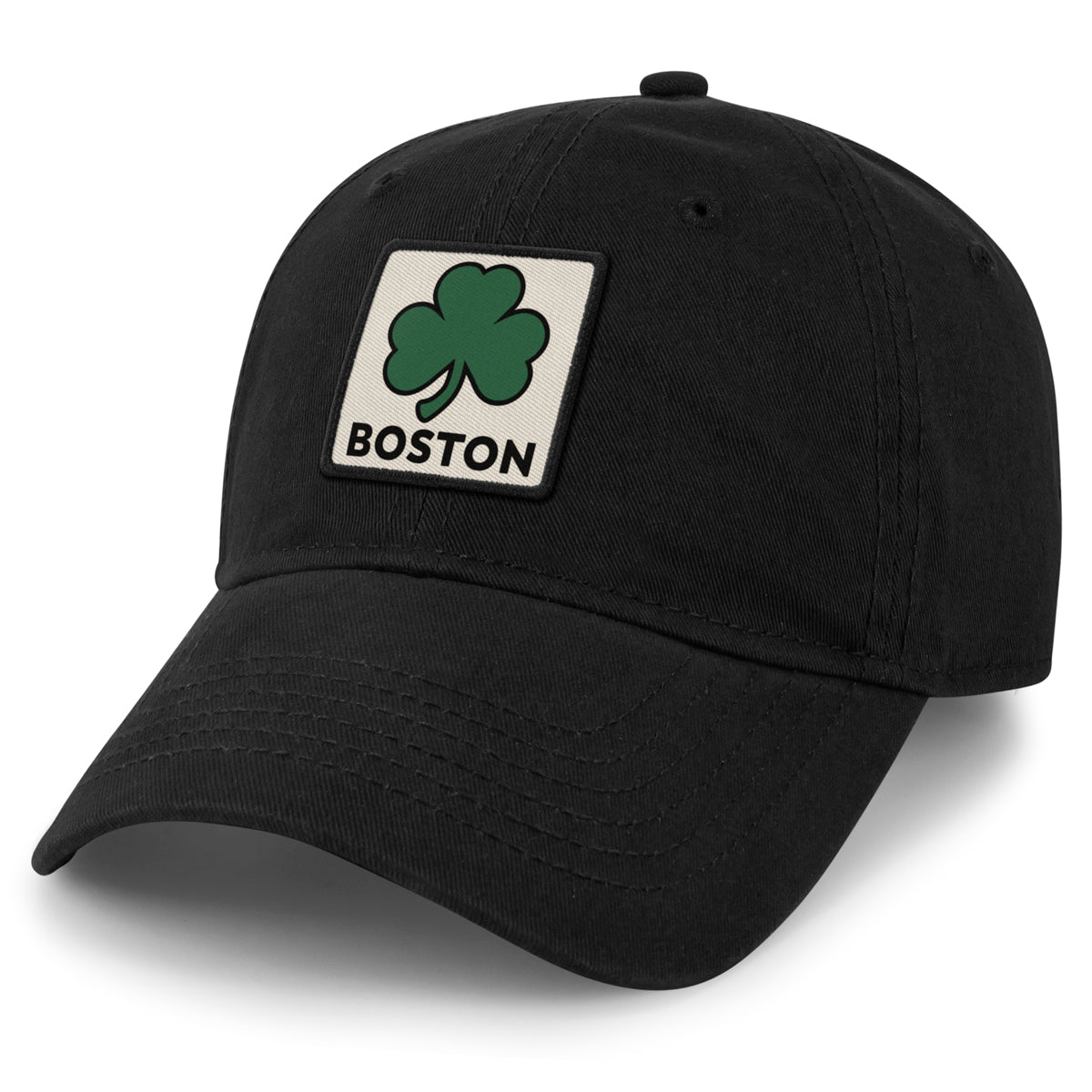 Boston Shamrock Printed Patch Dad Hat - Chowdaheadz