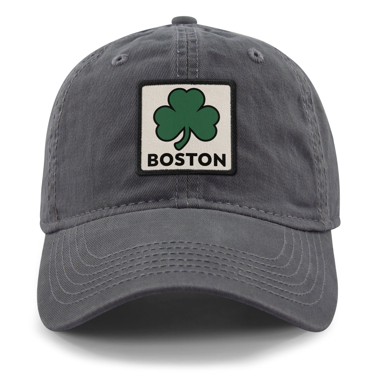 Boston Shamrock Printed Patch Dad Hat - Chowdaheadz