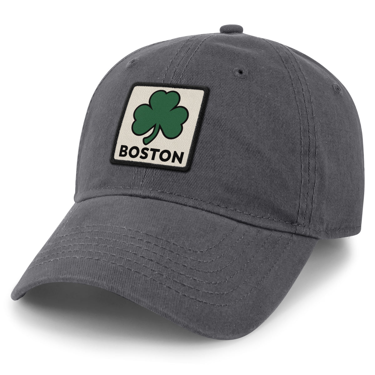 Boston Shamrock Printed Patch Dad Hat - Chowdaheadz
