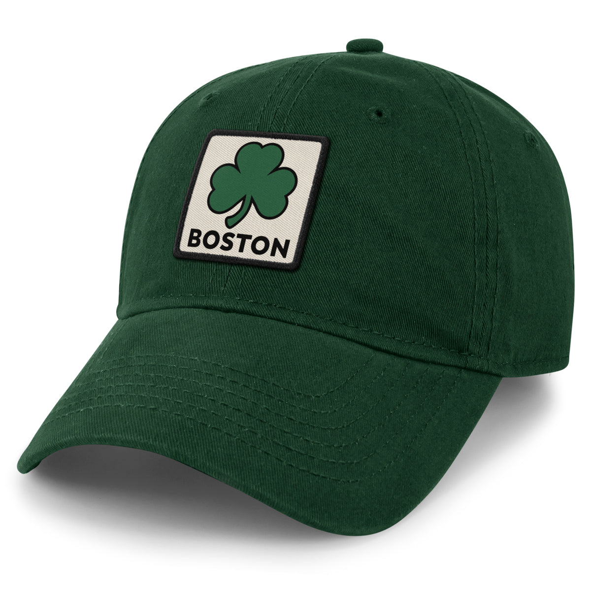 Boston Shamrock Printed Patch Dad Hat - Chowdaheadz