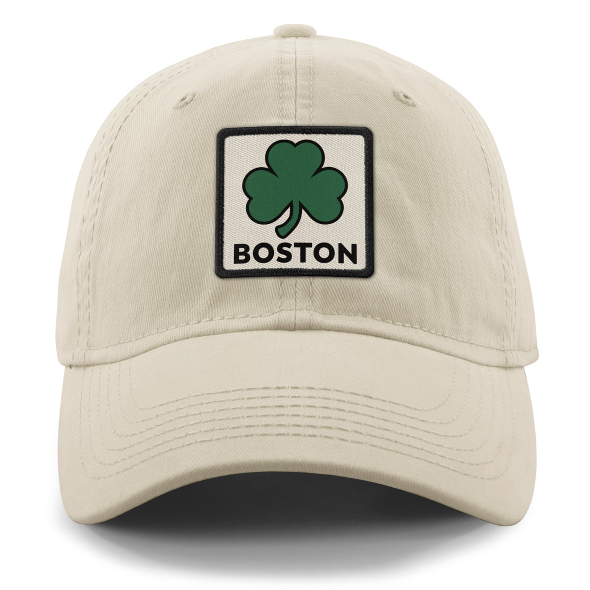 Boston Shamrock Printed Patch Dad Hat - Chowdaheadz
