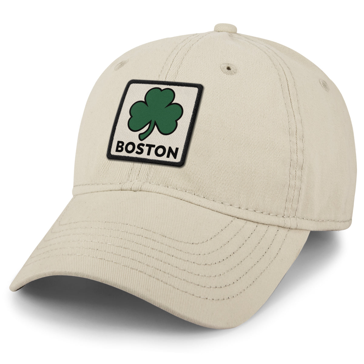 Boston Shamrock Printed Patch Dad Hat - Chowdaheadz