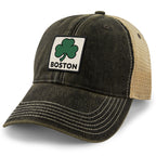 Boston Shamrock Printed Patch Dirty Water Trucker - Chowdaheadz