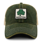 Boston Shamrock Printed Patch Dirty Water Trucker - Chowdaheadz