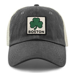 Boston Shamrock Printed Patch Relaxed Trucker - Chowdaheadz