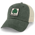 Boston Shamrock Printed Patch Relaxed Trucker - Chowdaheadz