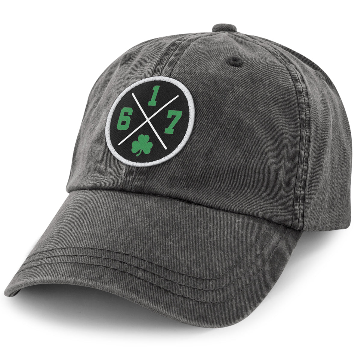 617 Shamrock Emblem Washed Dad Hat - Chowdaheadz