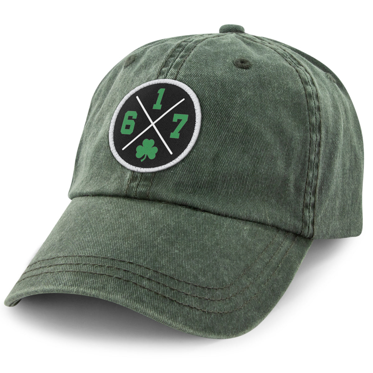 617 Shamrock Emblem Washed Dad Hat - Chowdaheadz